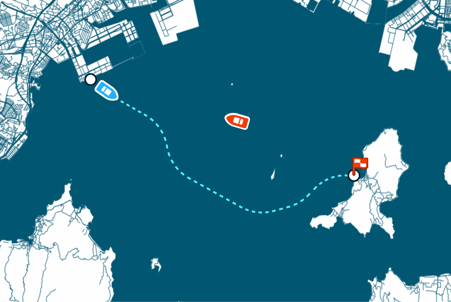 Safe automatic navigation achieved with just a few clicks.